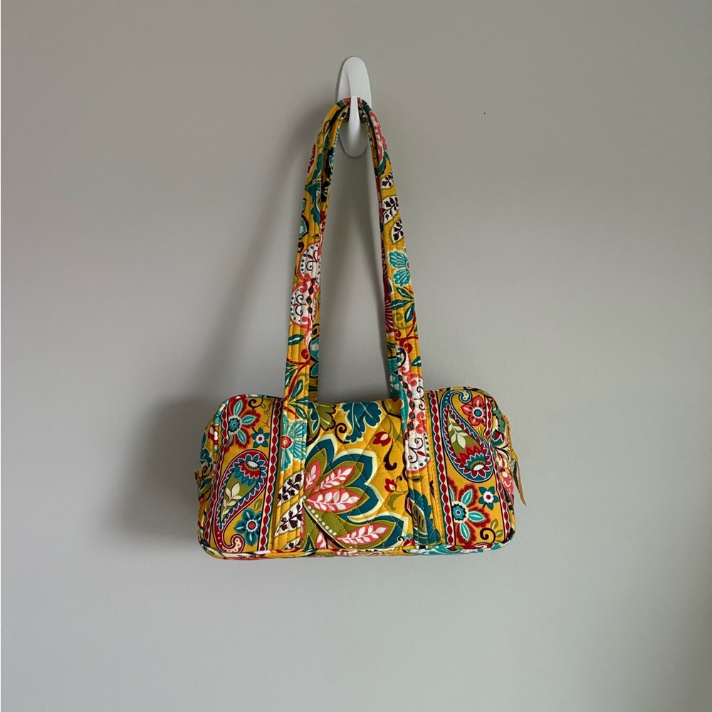 Vera Bradley Yellow and Pink Paisley Shoulder Bag